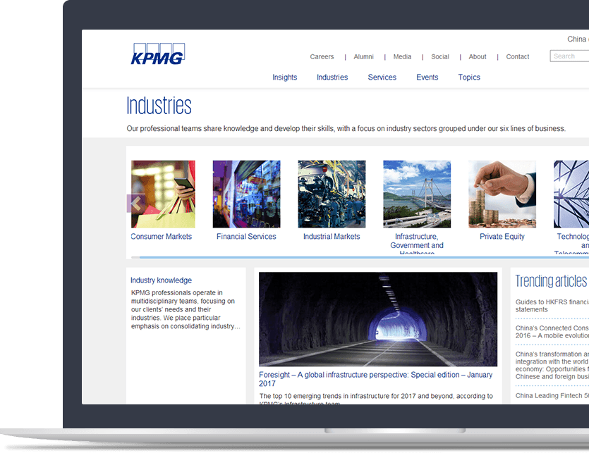 畢馬威官網(wǎng)設計說明